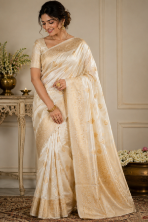 Ivory Silk Saree