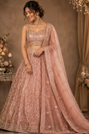 Rose Gold Lehenga Set