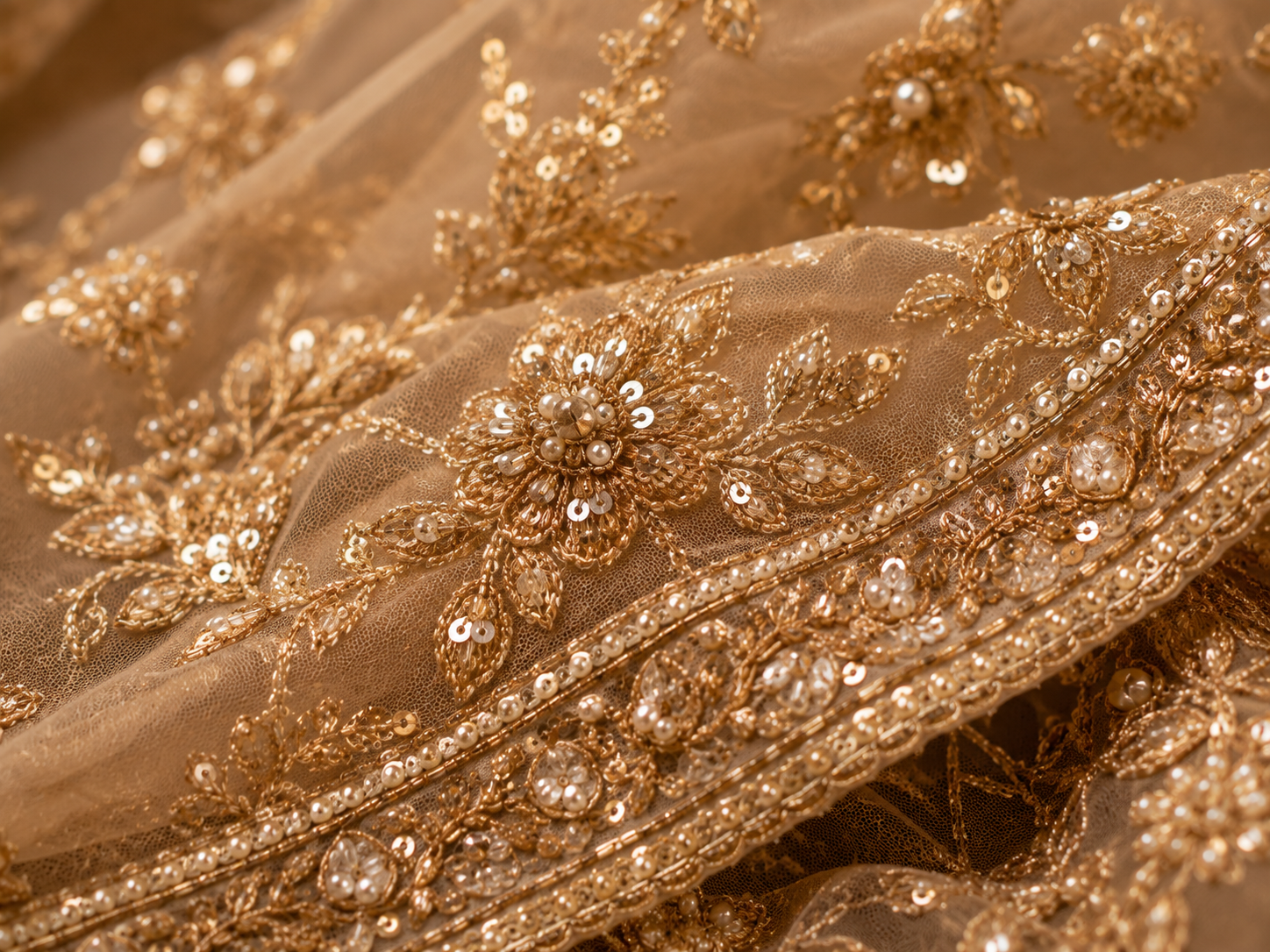 Close-up detail of premium ethnic embroidery